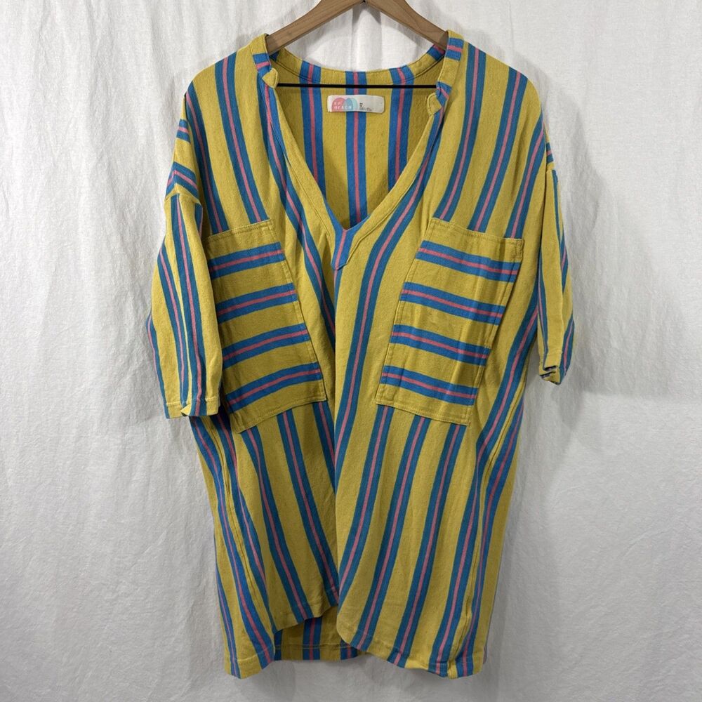 Free People Daya Striped Tunic Dress Womens Sz XS Beach Resortwear Boho Lounge